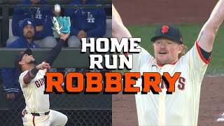 Luis Matos Makes Spectacular Home Run Robbery | San Francisco Giants vs LA Dodgers Highlights