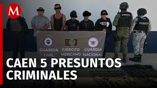 Autoridades de Michoacán detienen a cinco presuntos criminales tras un reporte sobre armas de fuego