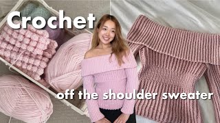 1st Time Crocheting an Off the Shoulder Sweater | Post Grad Pursuits: Crochet Vlog