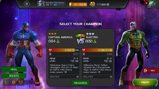 Captain America vs Electro Fight Marvel Contest of Champions