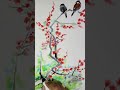 Drawing birds and flowers loosely with brush pens