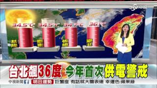 大台北飆高溫36.1度 全台供電警戒│中視新聞 20160506