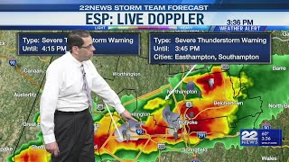 Severe weather to continue through 6 p.m. in western Mass.