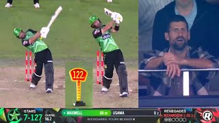 Novak Djokovic's shocking reaction when Glenn Maxwell hits 122M long six vs Renegades in BBL 2025