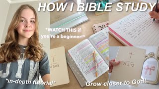 *in depth* How to Bible study tutorial! beginner friendly + grow closer to God!💒📖 // mia elizabeth