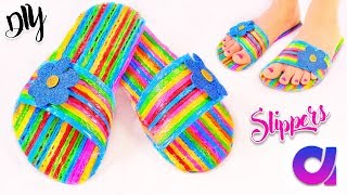 How to make drinking straw slippers at home | Best out of waste | Artkala 244
