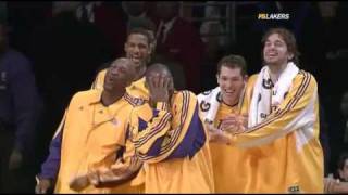 Shannon Brown AMAZING Block & Laker Bench Goin Nuts!