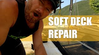 Fixing a very soft deck on a Hobie Cat