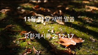 11월 21일 새벽 말씀