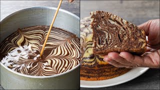 Easy Christmas Marble Cake Recipe | Zebra Cake Recipe | New Year Special Cake Recipe | Marble Cake