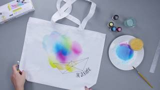 DIY Anleitung: Taschen selber gestalten mit Marabu Textil Aquarelle