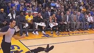 Entire Warriors Bench Helps Kevin Durant Get Up After Falling! Warriors vs Heat
