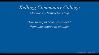 Moodle 4+ Course Import