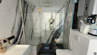 Designed and built a luxurious steam shower cabin in the bathroom #wellness