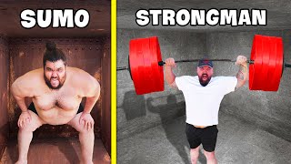 SUMO vs STRONGMAN Unbreakable Boxes! *TRAPPED INSIDE*