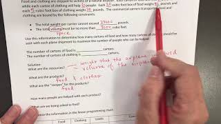Food and Clothing Linear Programming Part 1 of 3