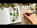 april 2024 bullet journal plan with me 🧚🏻 trying a tinker bell theme for spring !