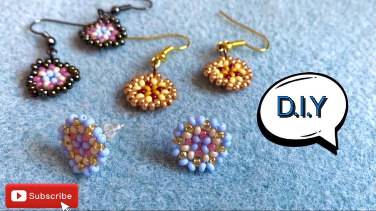 Beaded Stud Earring Tutorial Youtube