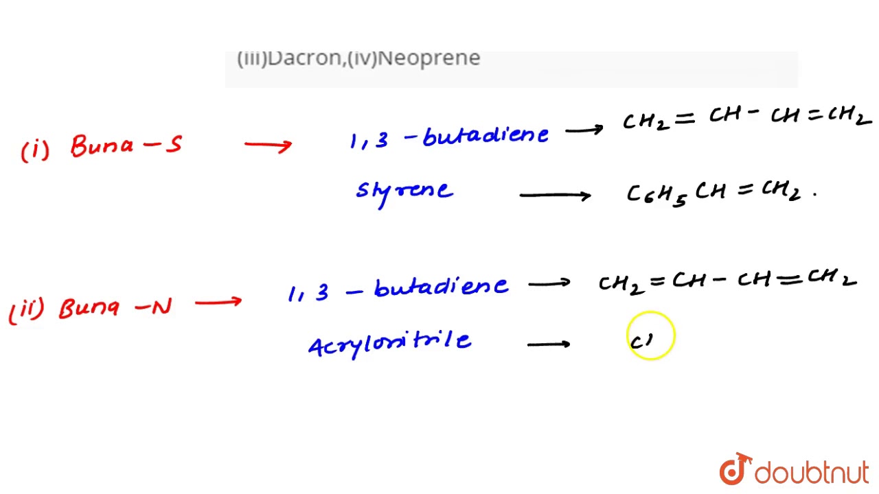 Write The Names And Structures Of The Monomers Of The Following ...