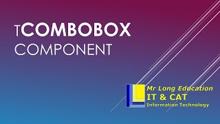 Combo Box component in Delphi