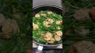 ឆាបង្គារជាមួយផ្កាកាឆាយ#shortvideo #food #video