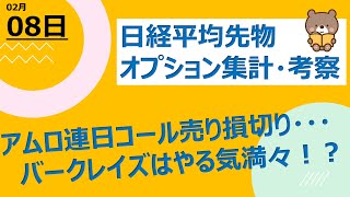 【海外ファンド取引手口　集計・考察】　2月8日　アムロ連日のコール売り損切り・・・。バークレイズはまだやる気満々！？