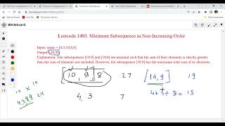 Leetcode 1403  Minimum Subsequence in Non Increasing Order