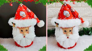 DIY Santa gift box making idea with tin cans |Best out of waste Christmas Decoration idea