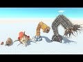 Sandworm T-Rex of Evolution VS All Dinosaurs Jurassic World Tyrannosaurus Animal Revolt Battle ARBS