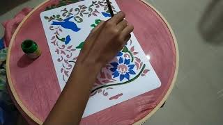 സാരിയിൽ എങ്ങനെ stencil painting ചെയ്യാം