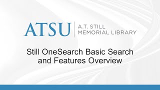 OneSearch Basic Search and Features Overview