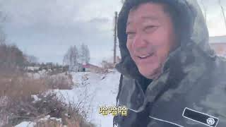 东北农村冰里起地笼 这真是小风有点凉啊 杀个小笨鸡去看看老丈人