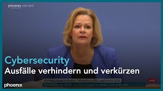 Lagebericht 2024 zur IT-Sicherheit in Deutschland mit Innenministerin Faeser \u0026 BSI-Chefin Plattner