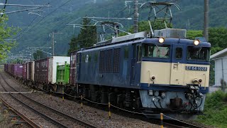 JR貨物 EF64-1028牽引 81ﾚ A81 (稲沢⇒南松本) JR中央西線 日出塩～洗馬 区間