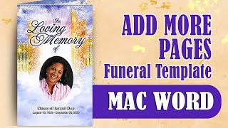 Add Pages in MAC WORD - Funeral Program Template