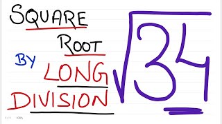 Square root of 34 | learnsquareroot | square root by long division method | √34 | Learn square root