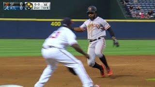 SF@ATL: Span opens the scoring with an RBI triple