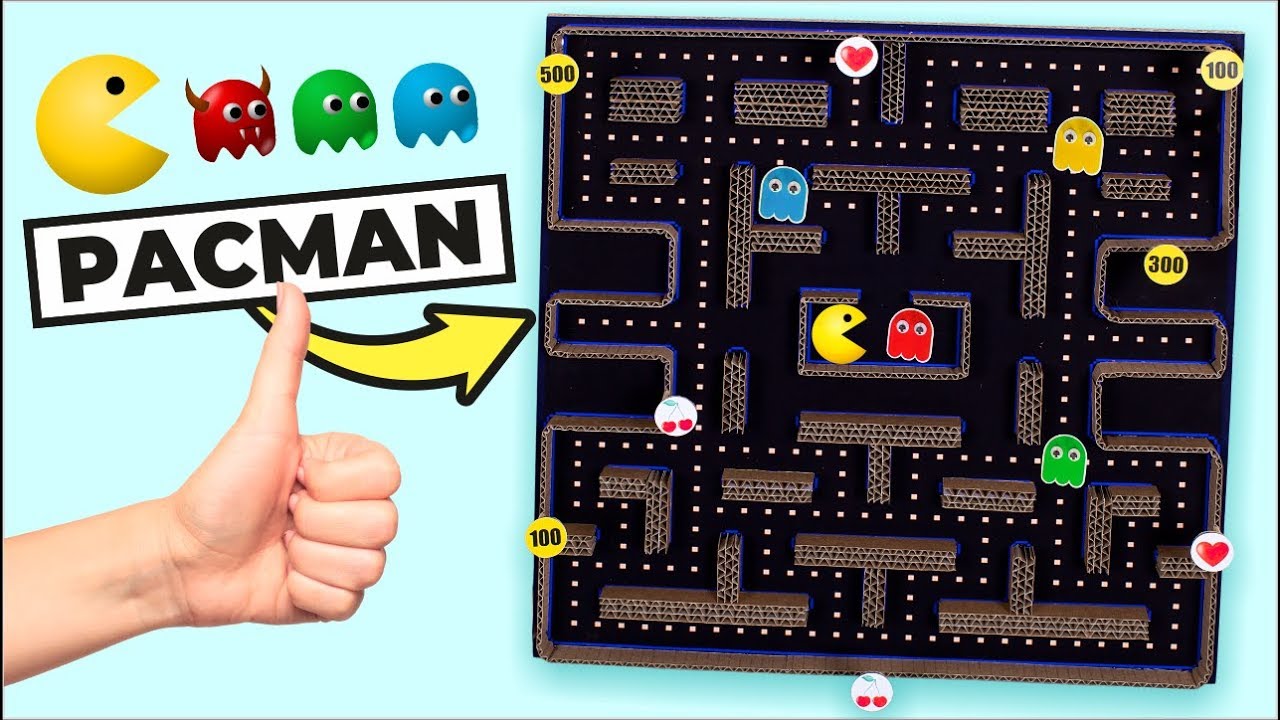 Juguemos Al PAC-MAN De Cartón - YouTube