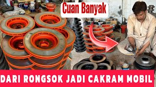 PEMBUATAN CAKRAM REM MOBIL YANG LUAR BIASA‼️DARI RONGSOK JADI CUAN BANYAK