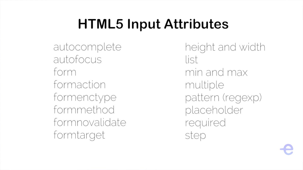 HTML - New Form Input Attributes - YouTube