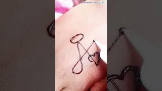 A Name Mehndi tattoo design//Dil tattoo mehndi..||