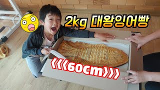 60cm 대왕잉어빵 먹방/리뷰 2kg 황금대왕잉어빵