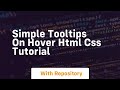 Simple tooltips on hover html css tutorial
