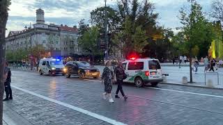 Police and government cars in Vilnius, Lithuania