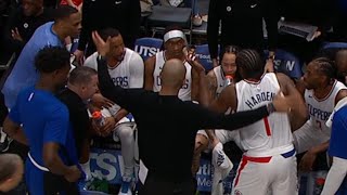 JAMES HARDEN & RUSS YELLS TEAM "GO OUT THERE & WIN THIS SH*T!" THEN LEANORD WOKE UP!