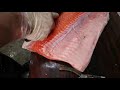 鮭魚生魚片去鱗切割神技 台灣竹圍漁港 never seen amazing salmon sashimi cutting skills taiwan fishing port