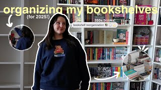 organizing my bookshelves (again) 📚🎧💫 reorganizing my home library for the new year!