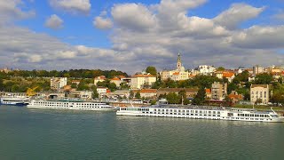 Belgrade - a beautiful sunset and the confluence of the Sava and Danube - ancient city in Europe