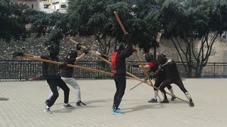 Ejercicio: Cargas de lansquenetes con alabarda y montante frente a varios piqueros.