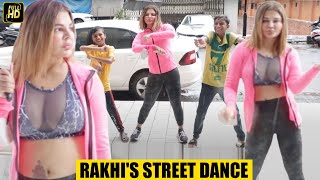 Rakhi Sawant DANCES on Tere Dil Mein Meri Entry' with kids outside her gym